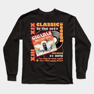 FUNNY CICADA BROOD XIX XIII VINTAGE VINYL ALBUM GREATEST HITS Long Sleeve T-Shirt